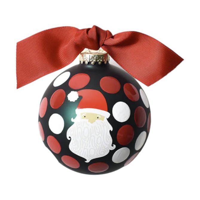 Coton Colors Ho Ho Ho Santa Glass Ornament, Fair Skin